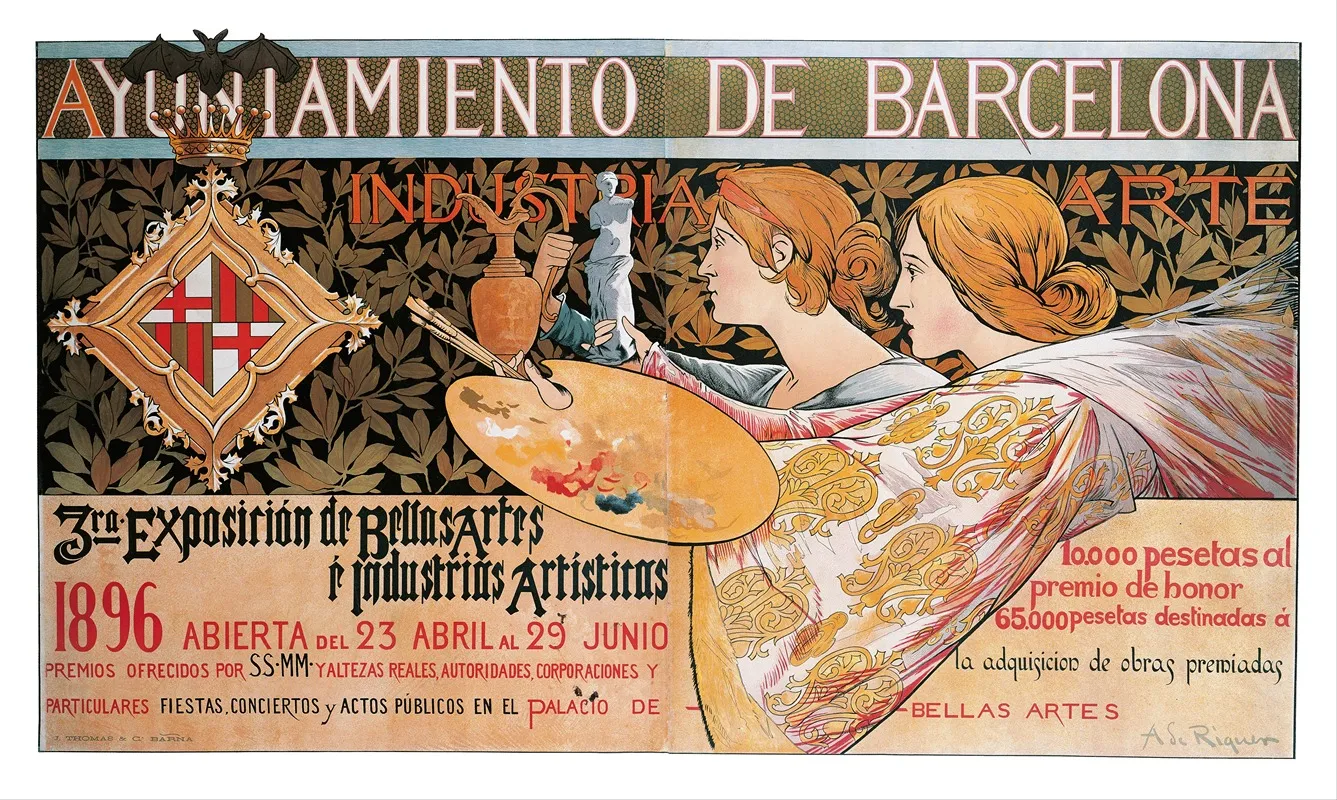 3ra Exposicion De Bellas Artes E Industrias Artisticas 2 Wall Art by Alexandre de Riquer - High-Resolution Digital Print