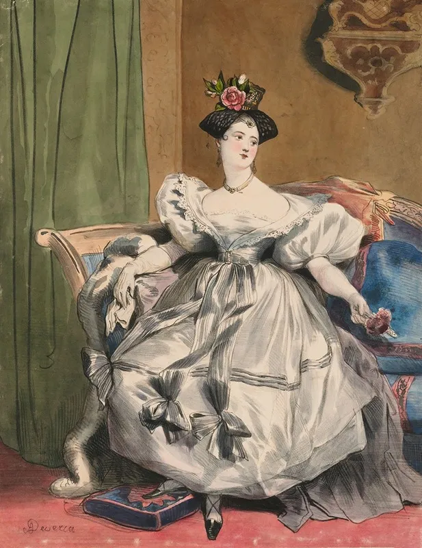 4 Heures Du Soir Mlle Laure Deveria From Les Dix Huit Heures Dune Parisienne