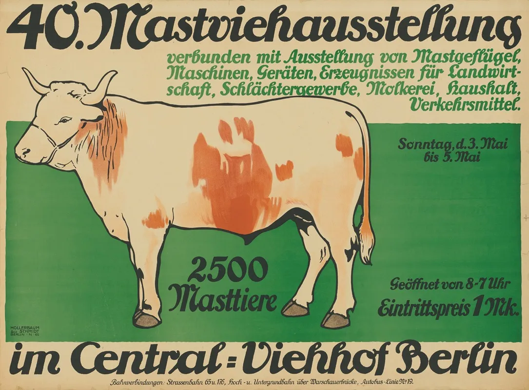 40 Mastviehausstellung Im Zentral Viehhof Berlin Wall Art by Hollerbaum & Schmidt - High-Resolution Digital Print