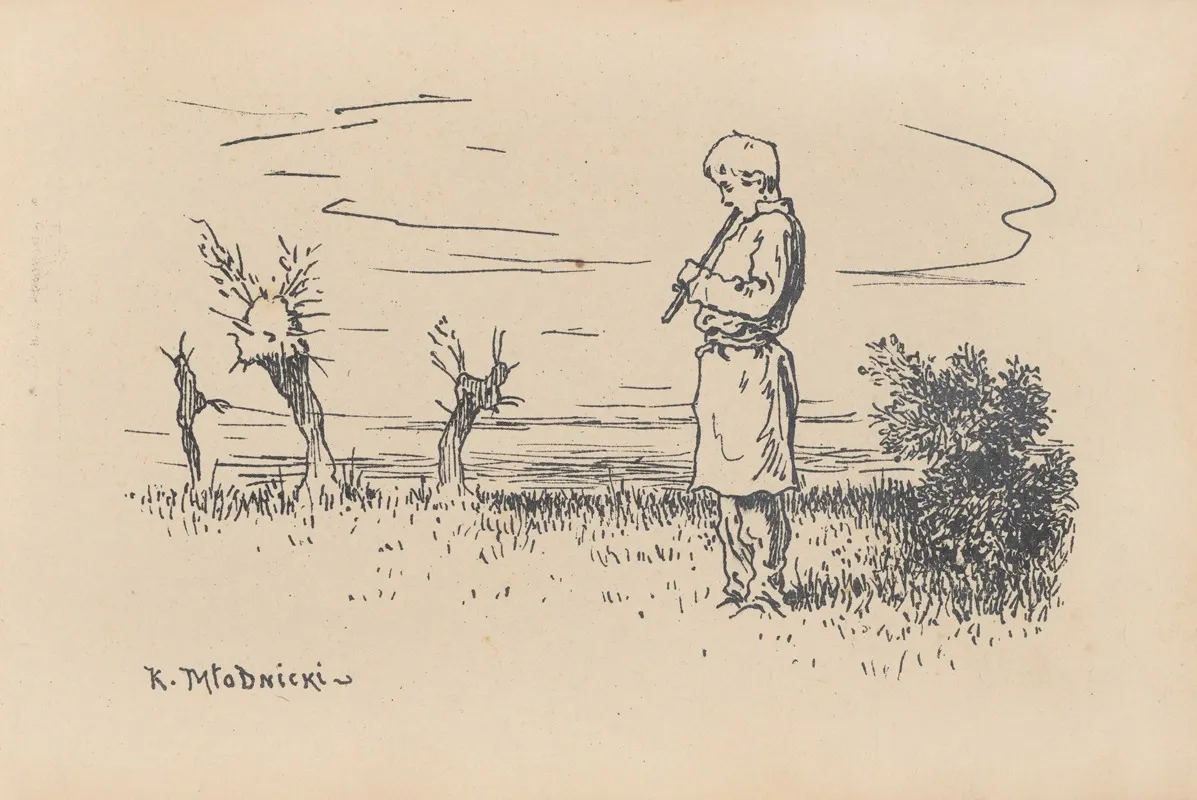 48 Pastuszek Grajacy Na Fujarce Wall Art by Karol Młodnicki - High-Resolution Digital Print