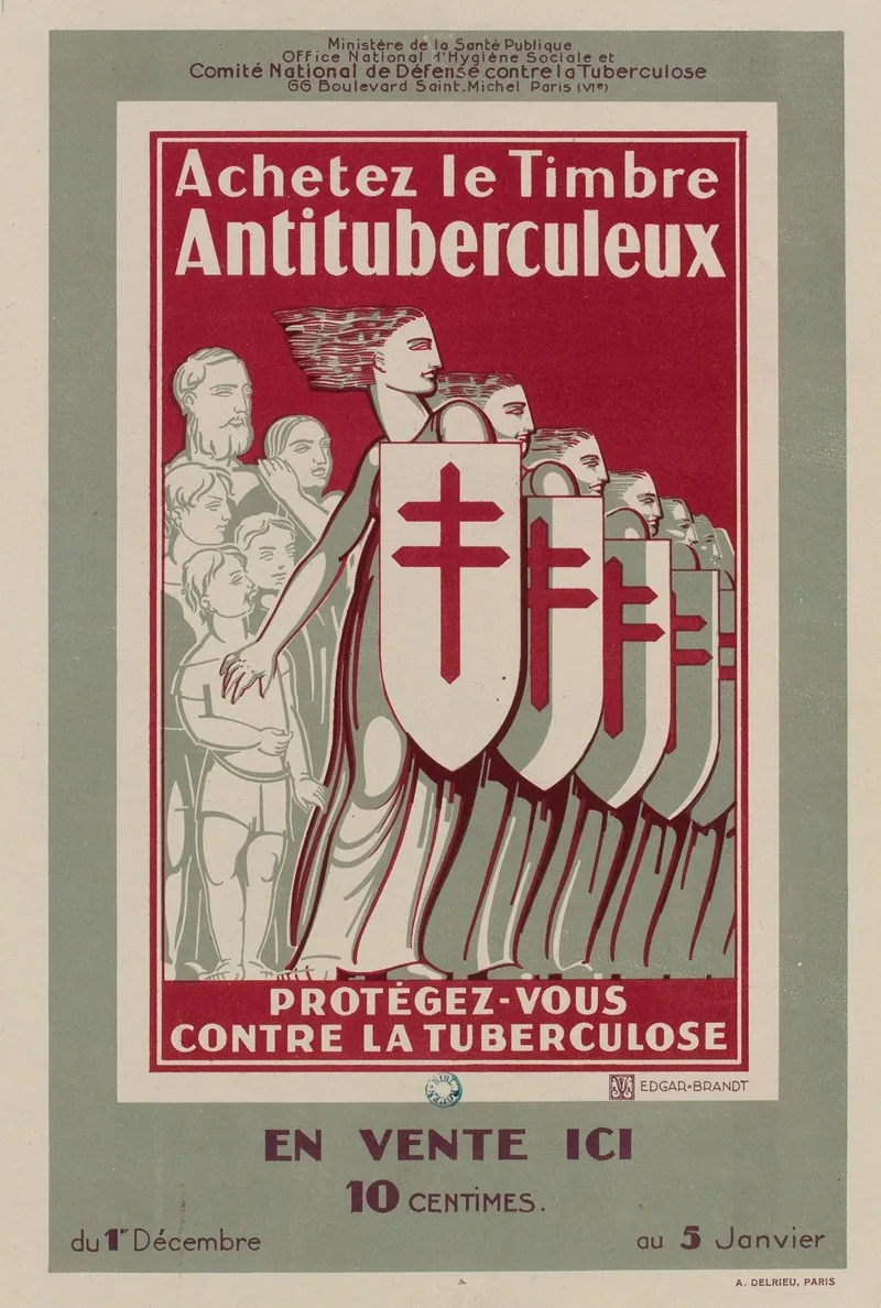 4e Campagne Nationale Du Timbre Antituberculeux Wall Art by Edgar Brandt - High-Resolution Digital Print