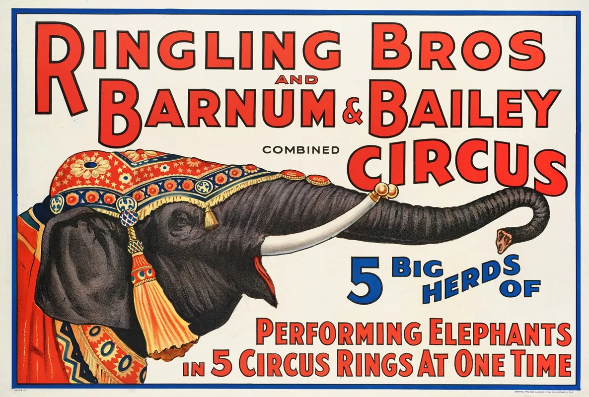 5 Big Herds Of Performing Elephants In 5 Circus Rings At One Time