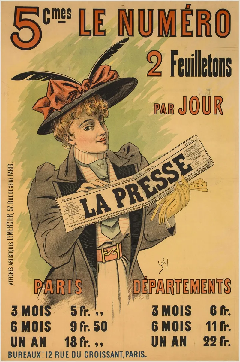 5 C Mes Le Numero 2 Feuilletons Par Jour La Presse Wall Art by Anonymous - High-Resolution Digital Print