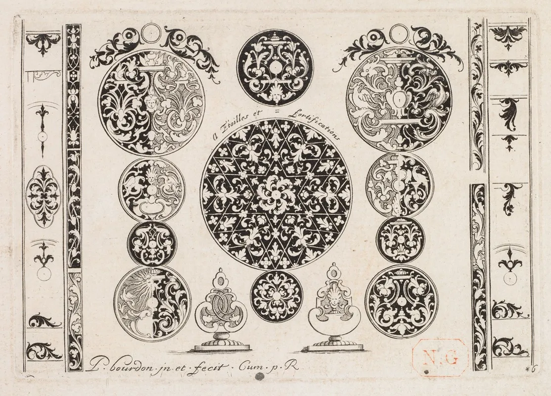 6 From Livre Second Essais De Gravjre Second Book Of Engraved Designs Wall Art by Pierre Bourdon - High-Resolution Digital Print