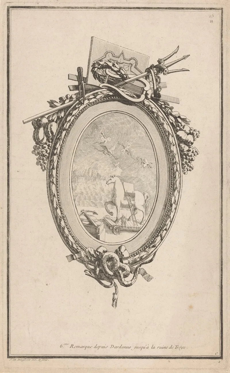 6eme Remarque Depuis Dardanus Jusqua La Ruine De Troye Wall Art by Jean-Charles Delafosse - High-Resolution Digital Print