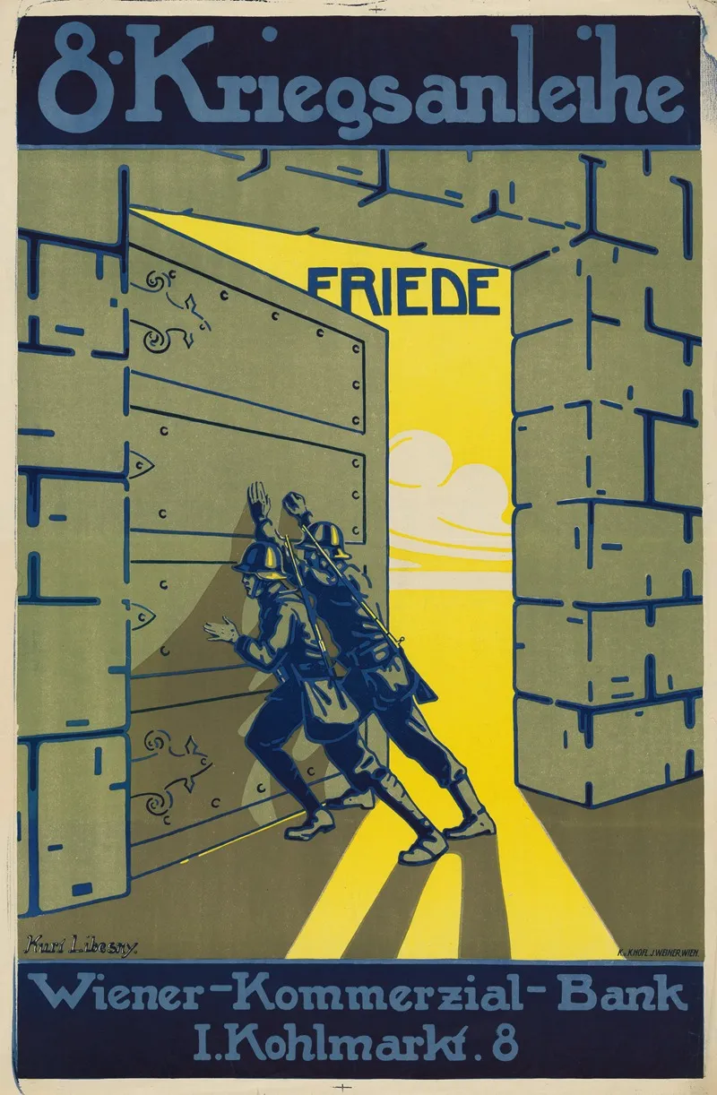 8 Kriegsanleihe Friede Wiener Kommerzial Bank Wall Art by Kurt Libesny - High-Resolution Digital Print
