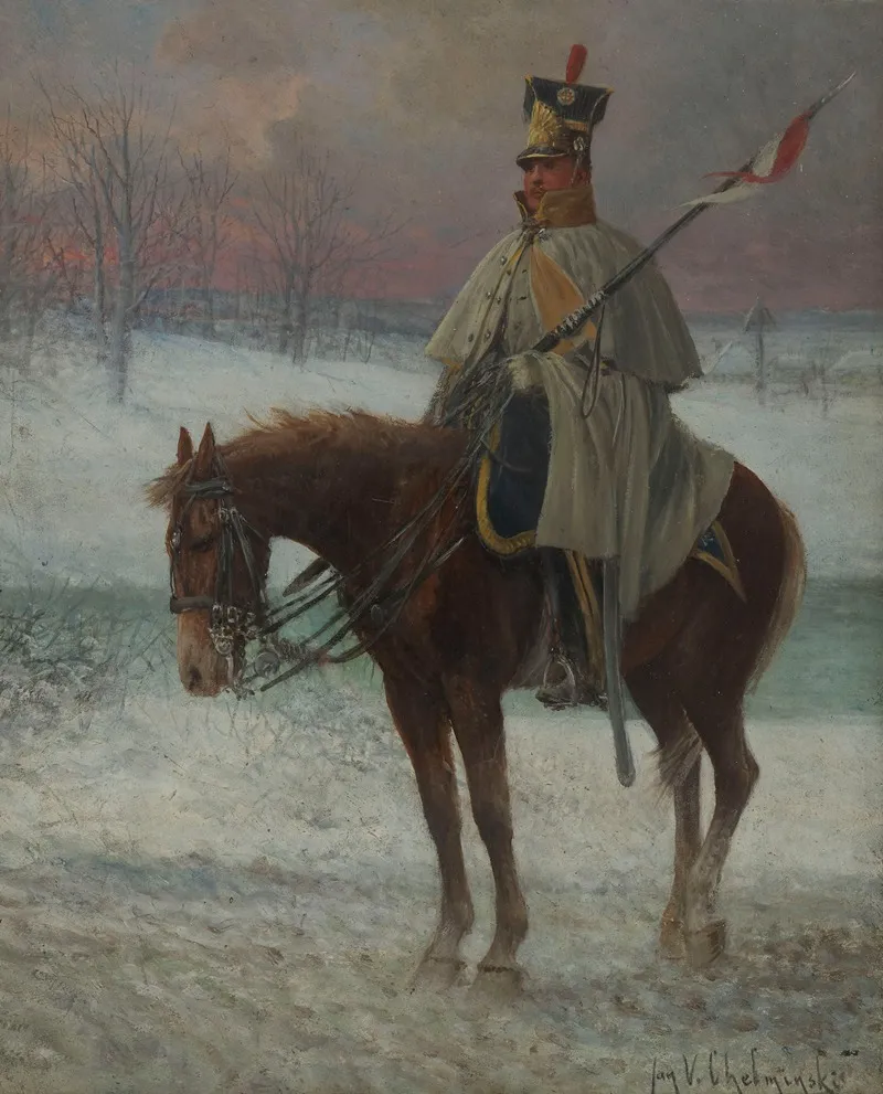 8th Franco Polish Light Cavalry Regiment Wall Art by Jan Chełmiński - High-Resolution Digital Print