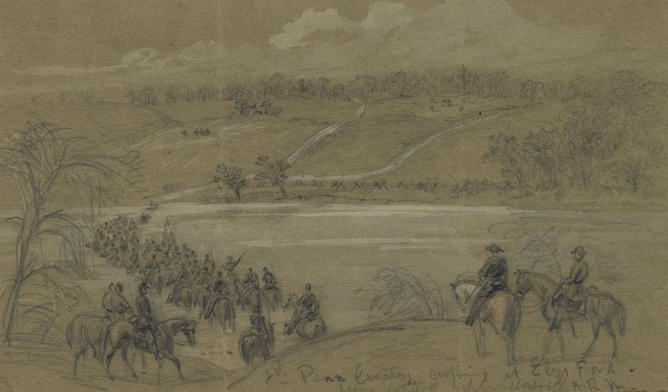 8th Penn Cavalry Crossing At Elys Ford Before Battle Of Chancellorsville