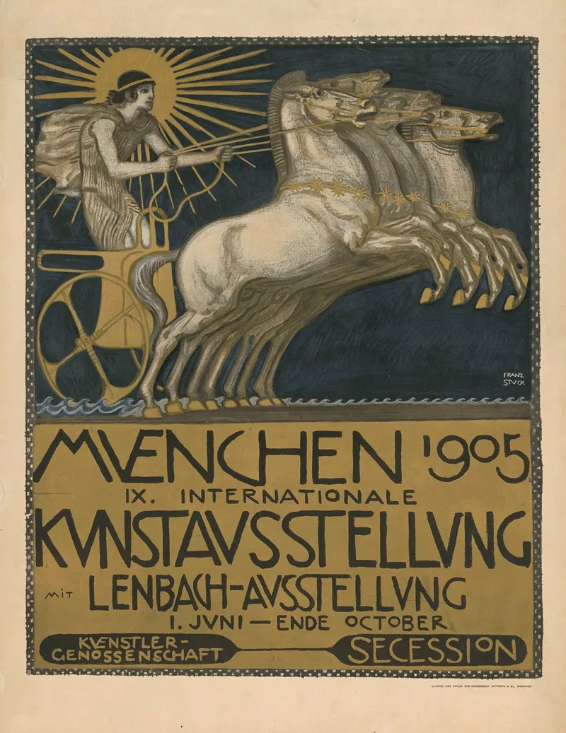 9 Internationale Kunstausstellung Munchen 1905 Kunstler Genossenschaft Secession Wall Art by Franz von Stuck - High-Resolution Digital Print
