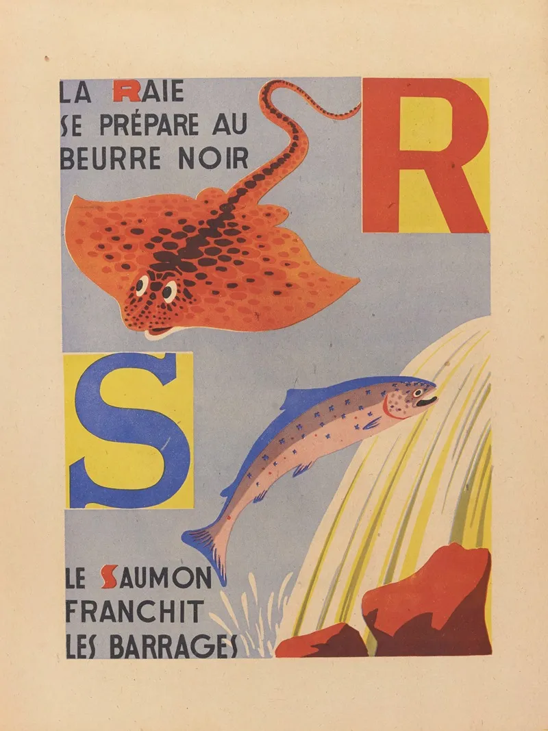 A B C Alphabet Des Petits Poissons Et Des Gros Pl 11 Wall Art by Maurice Lorrain - High-Resolution Digital Print