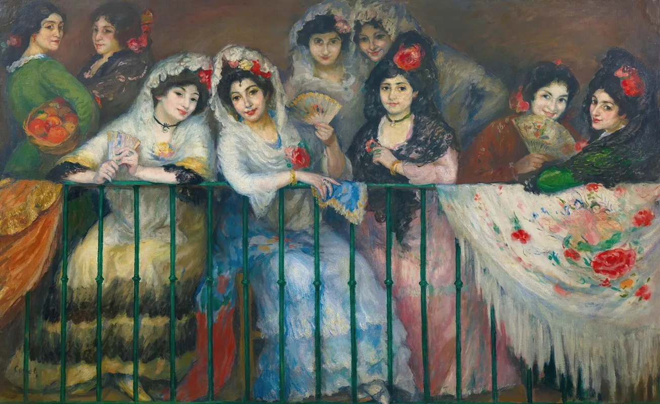 A Balcony At The Bullfight Wall Art by Ricard Canals i Llambí - High-Resolution Digital Print