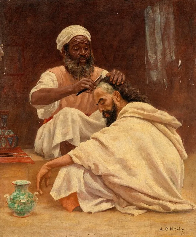 A Barber Morocco Wall Art by Aloysius O'Kelly - High-Resolution Digital Print