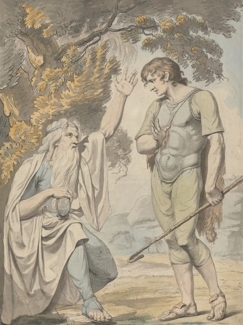A Bard And A Shepherd Wall Art by Samuel Woodforde - High-Resolution Digital Print