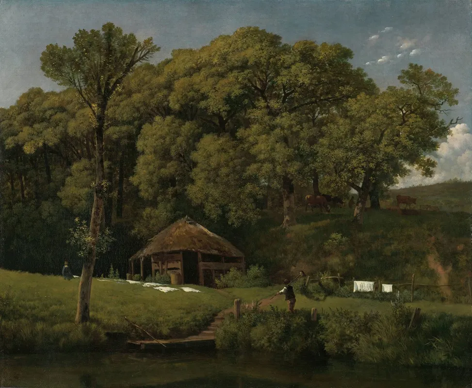 A Barn On The Bank Of A Stream In Gelderland Wall Art by Wouter Johannes van Troostwijk - High-Resolution Digital Print