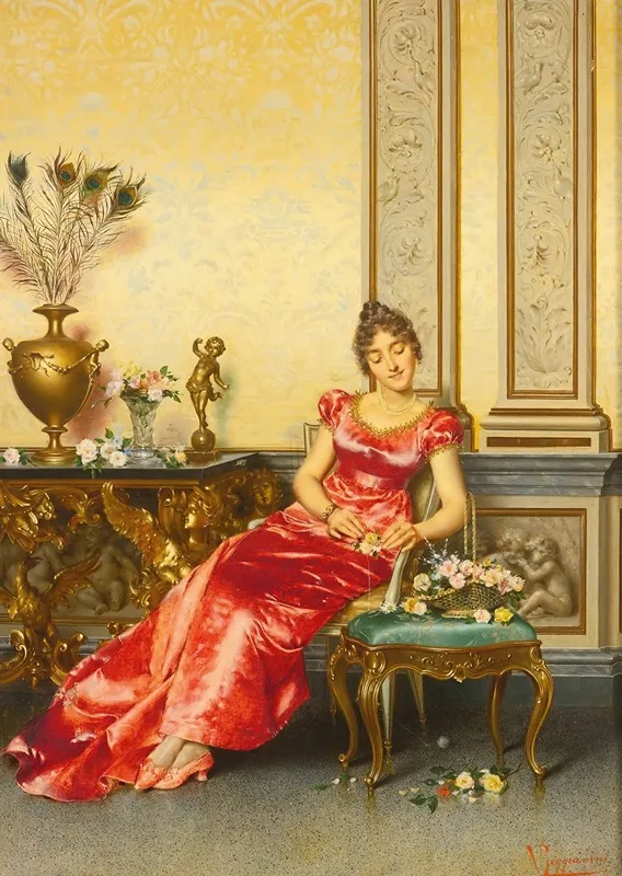 A Basket Of Flowers 2 Wall Art by Vittorio Reggianini - High-Resolution Digital Print