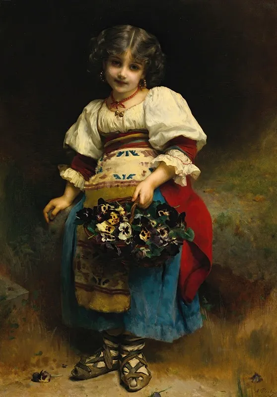 A Basket Of Flowers Wall Art by Etienne Adolphe Piot - High-Resolution Digital Print