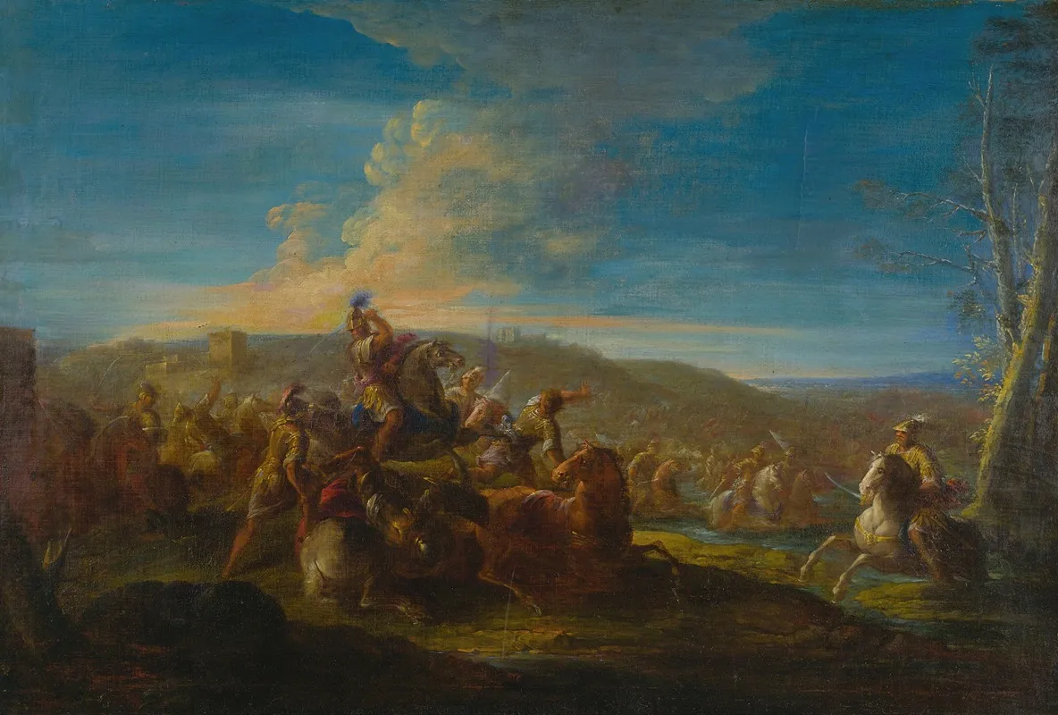 A Battle Scene 5 Wall Art by Follower of Giuseppe Zais - High-Resolution Digital Print