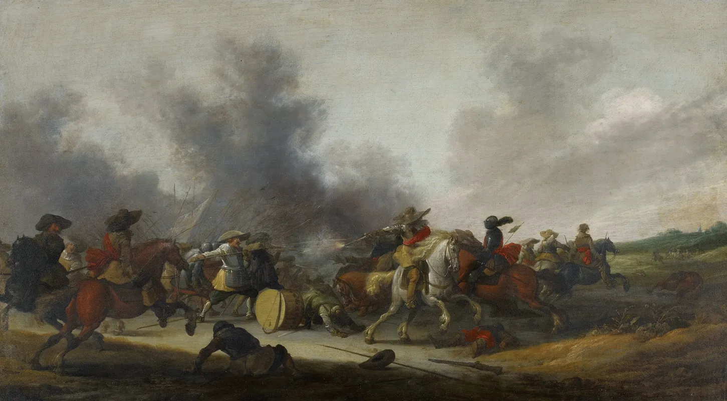 A Battle Scene Wall Art by Anthonie Palamedesz. - High-Resolution Digital Print