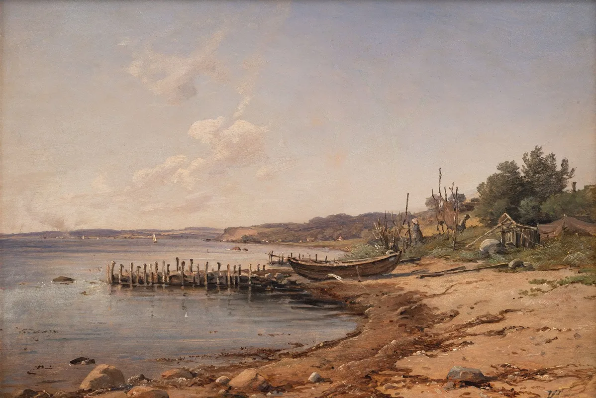 A Beach By The Sound Wall Art by Vilhelm Petersen - High-Resolution Digital Print