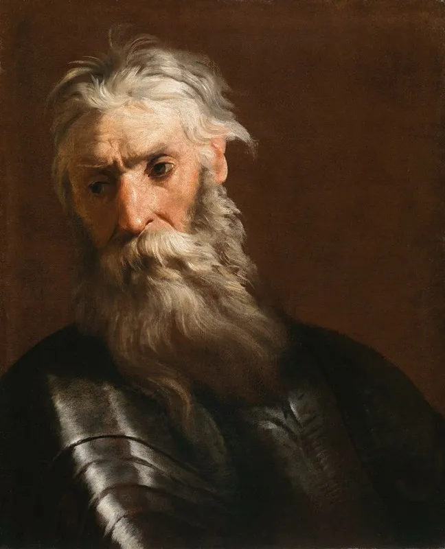 A Bearded Man In Armor Wall Art by Johann Heinrich Schönfeld - High-Resolution Digital Print