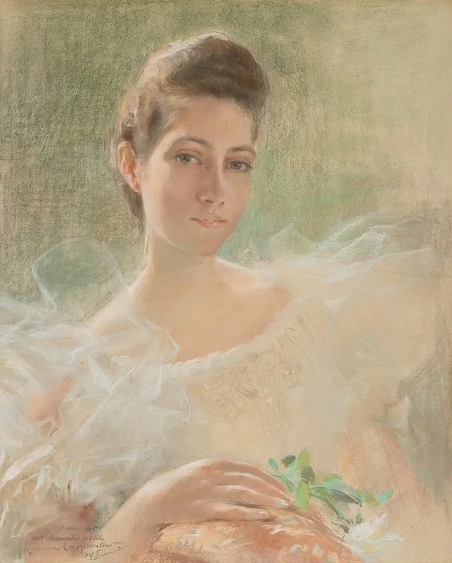 A Beauty In White Wall Art by Madeleine Carpentier - High-Resolution Digital Print