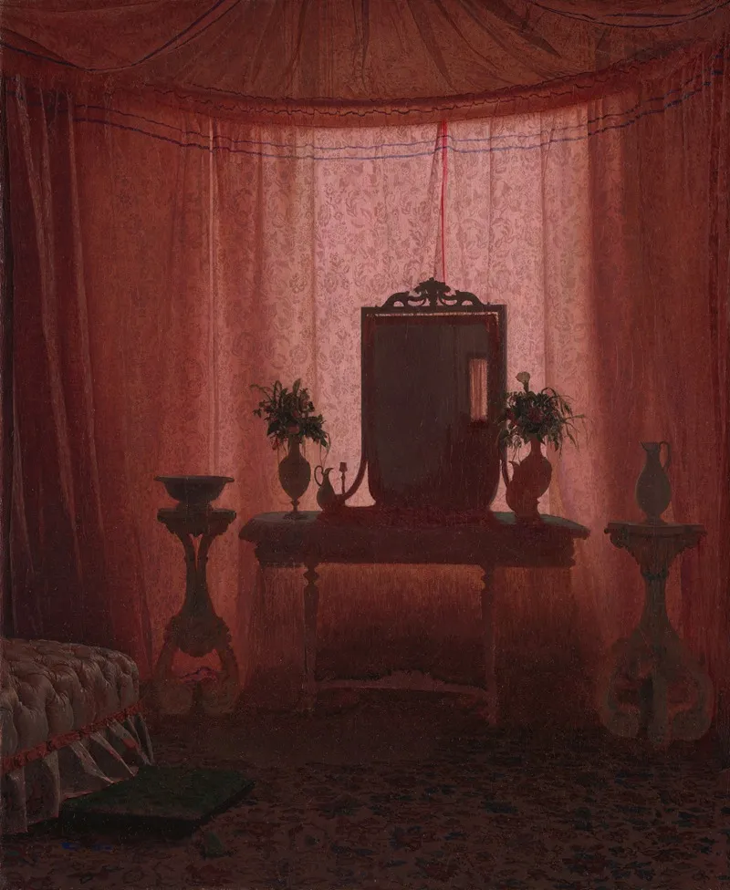 A Bedroom In Bernstorff Palace Near Copenhagen Wall Art by Johan Vilhelm Gertner - High-Resolution Digital Print