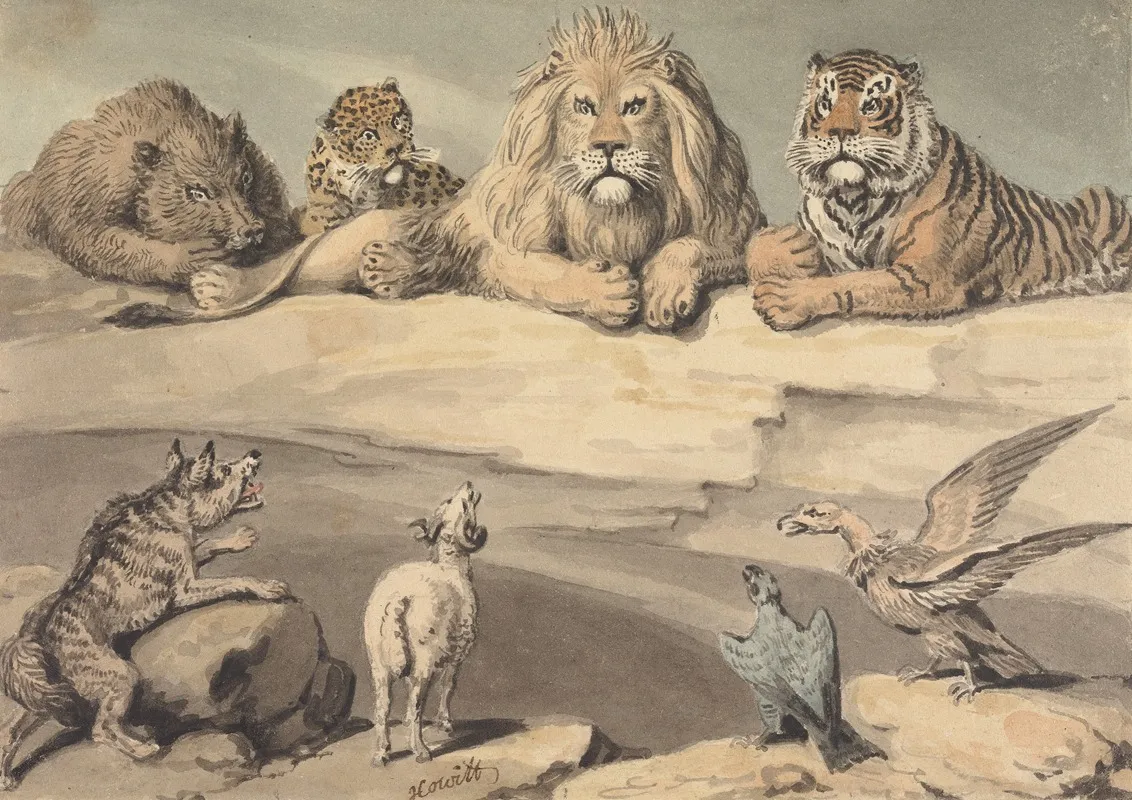 A Boar A Leopard A Lion A Tiger A Wolf A Ram And Two Eagles