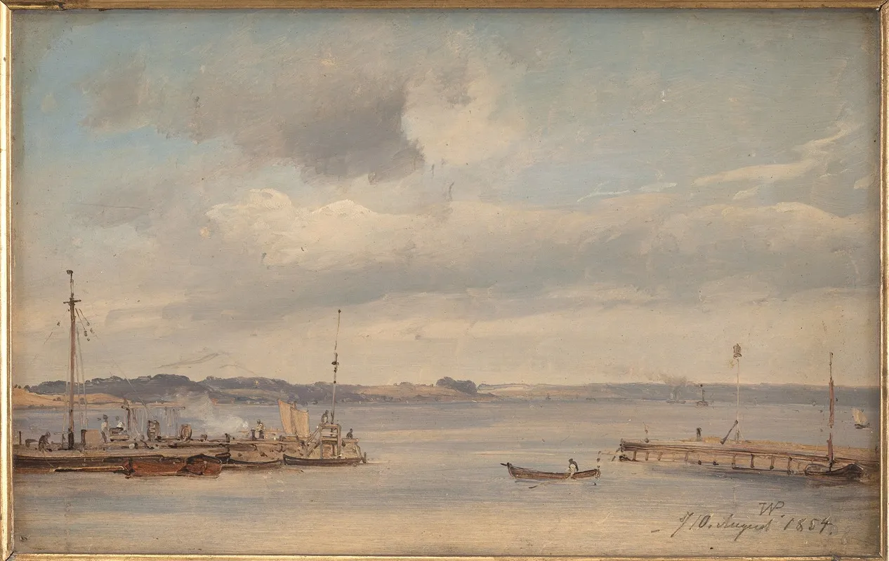 A Boat Harbour Humlebaek Zealand Wall Art by Vilhelm Petersen - High-Resolution Digital Print