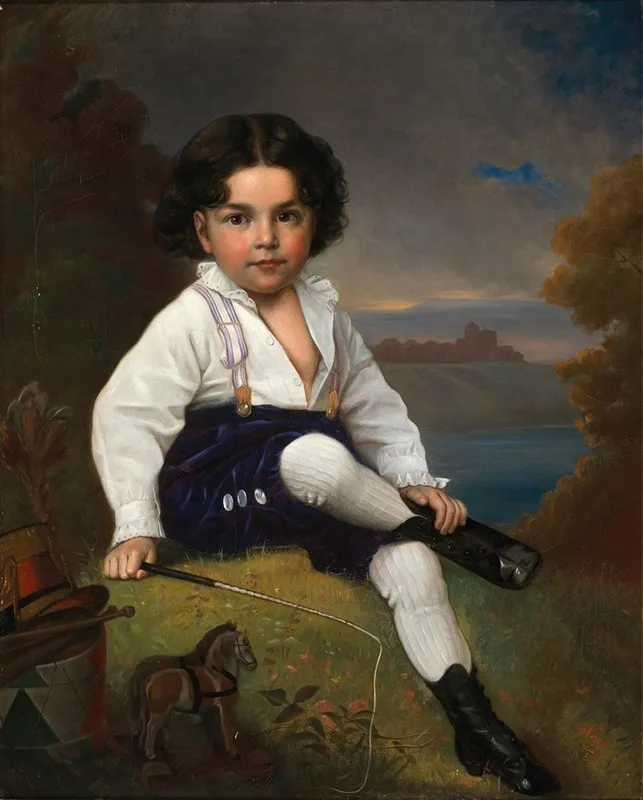 A Boy With A Riding Crop Wall Art by Karl Nagl - High-Resolution Digital Print