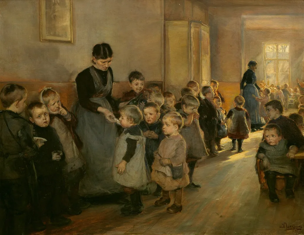 A Break At School Wall Art by Knud Erik Larsen - High-Resolution Digital Print