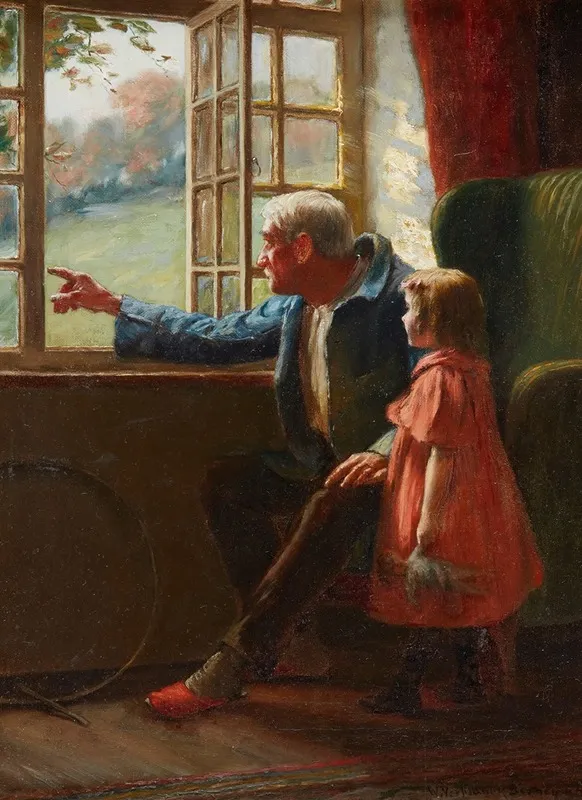 A Break From Childs Play Wall Art by William Verplanck Birney - High-Resolution Digital Print