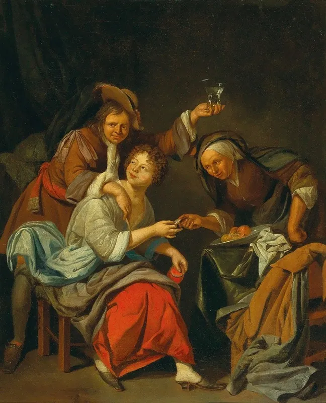 A Brothel Scene 2 Wall Art by Jacob Toorenvliet - High-Resolution Digital Print