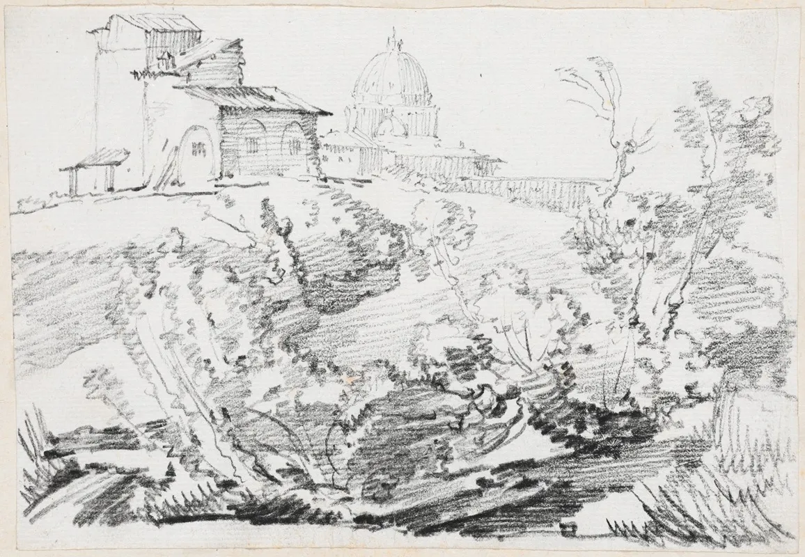 A Building On A Hill With Saint Peters In The Distance