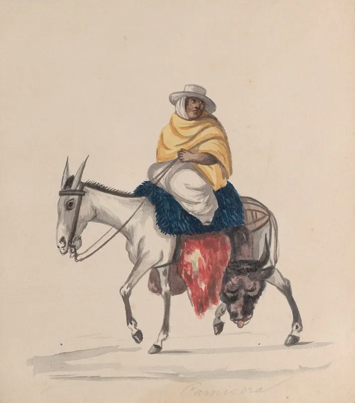 A Butcher Riding A Donkey Wall Art by Francisco Fierro - High-Resolution Digital Print