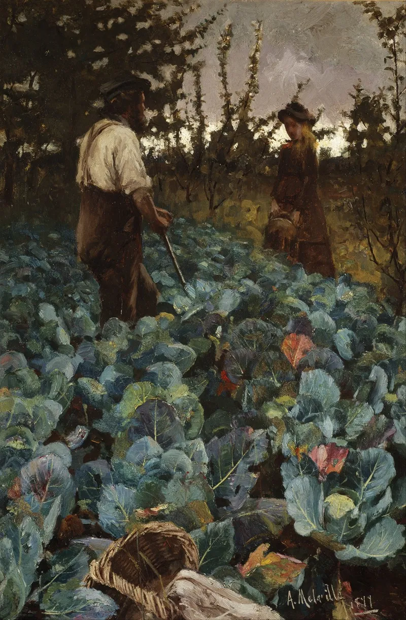 A Cabbage Garden Wall Art by Arthur Melville - High-Resolution Digital Print