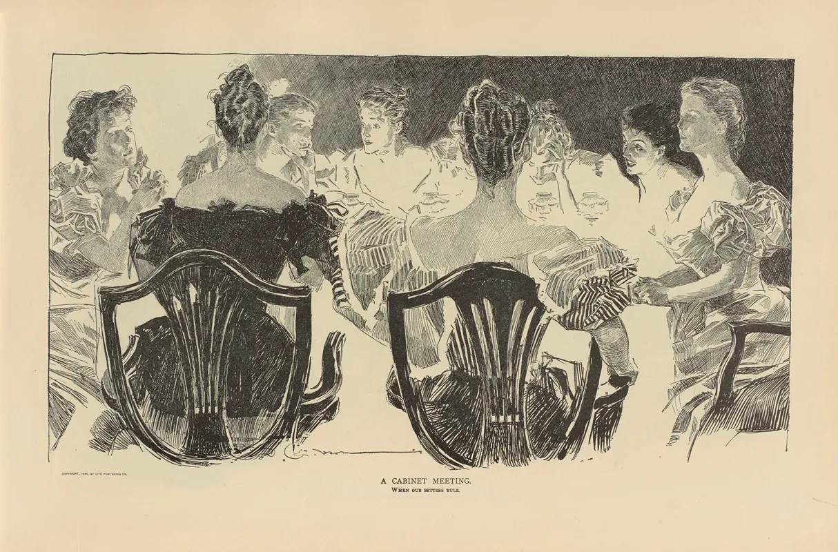 A Cabinet Meeting 2 Wall Art by Charles Dana Gibson - High-Resolution Digital Print