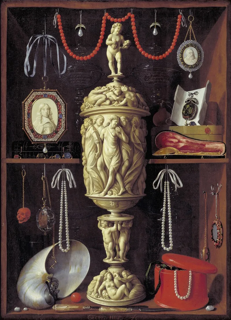 A Cabinet With Objects Of Art Wall Art by Georg Hainz - High-Resolution Digital Print