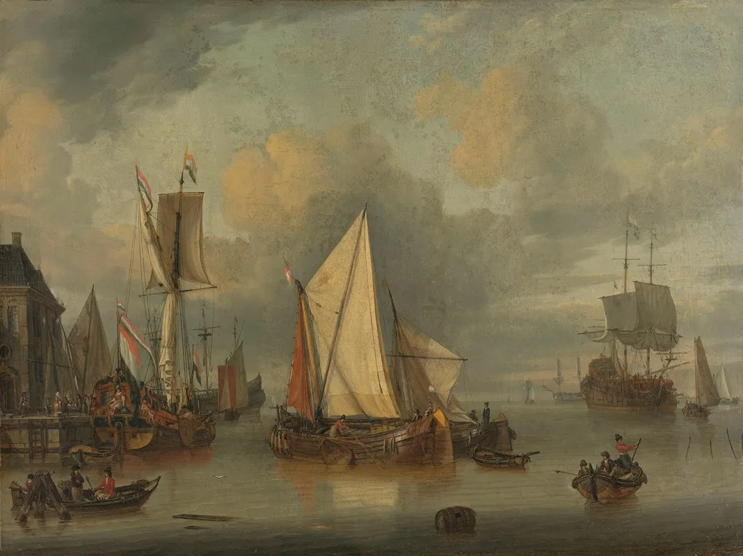 A Calm Ships In The Harbor By Calm Weather