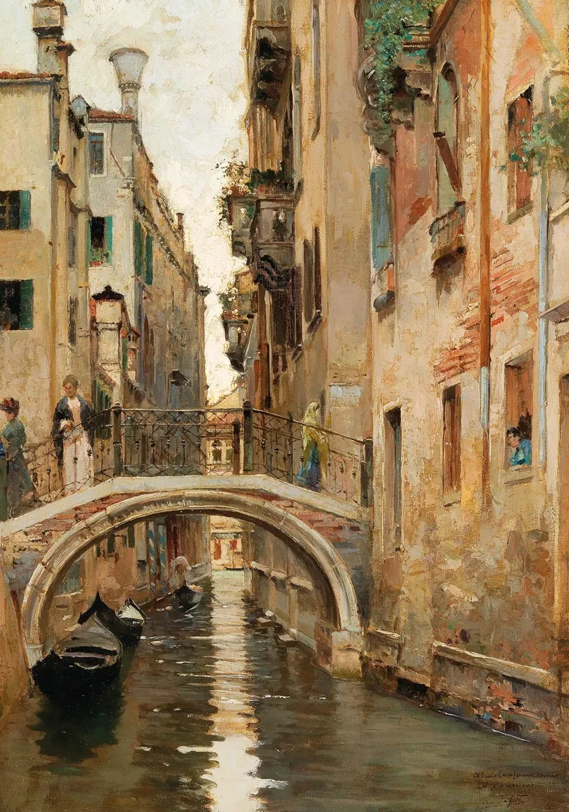 A Canal In Venice Wall Art by Raffaele Tafuri - High-Resolution Digital Print
