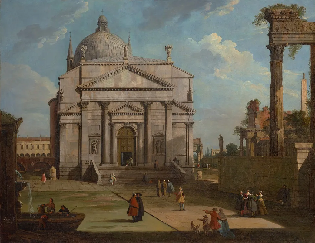 A Capriccio With The Church Of The Redentore Wall Art by Canaletto - High-Resolution Digital Print