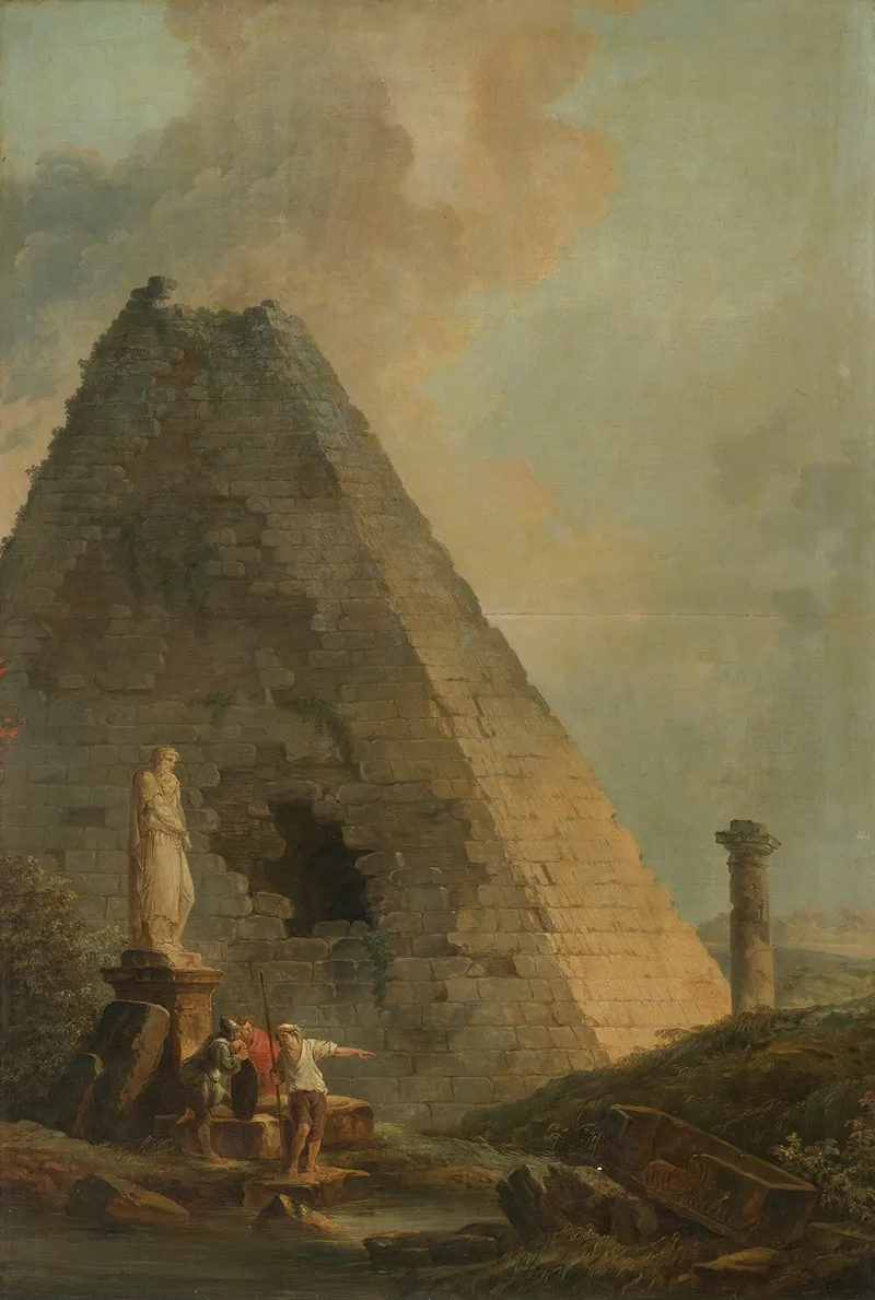 A Capriccio With The Pyramid Of Cestius And Travellers In An Italianate Landscape