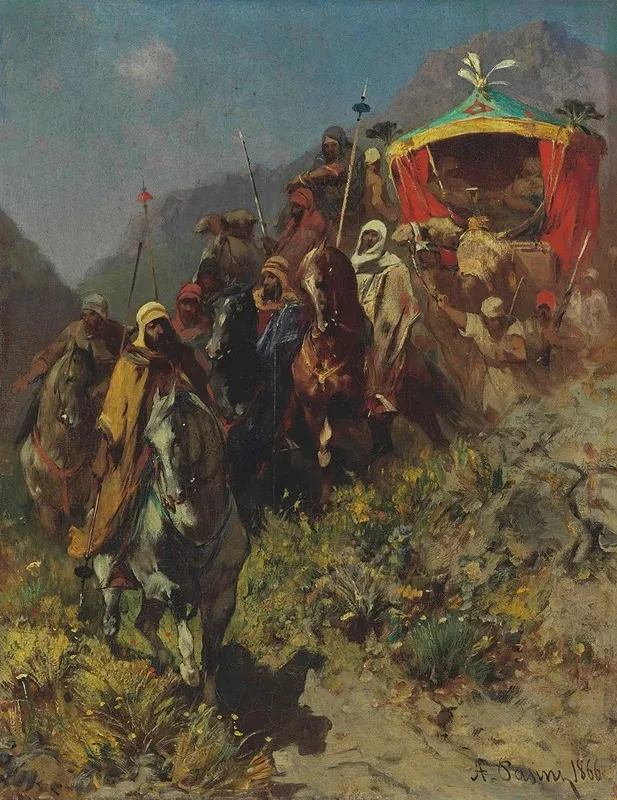 A Caravan On A Mountain Pass