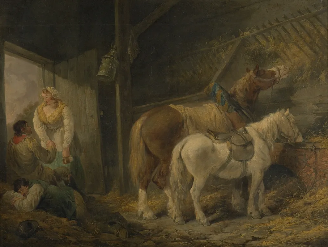 A Carriers Stable Wall Art by George Morland - High-Resolution Digital Print