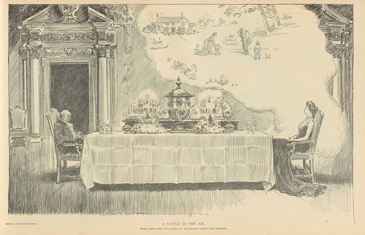 A Castle In The Air Wall Art by Charles Dana Gibson - High-Resolution Digital Print