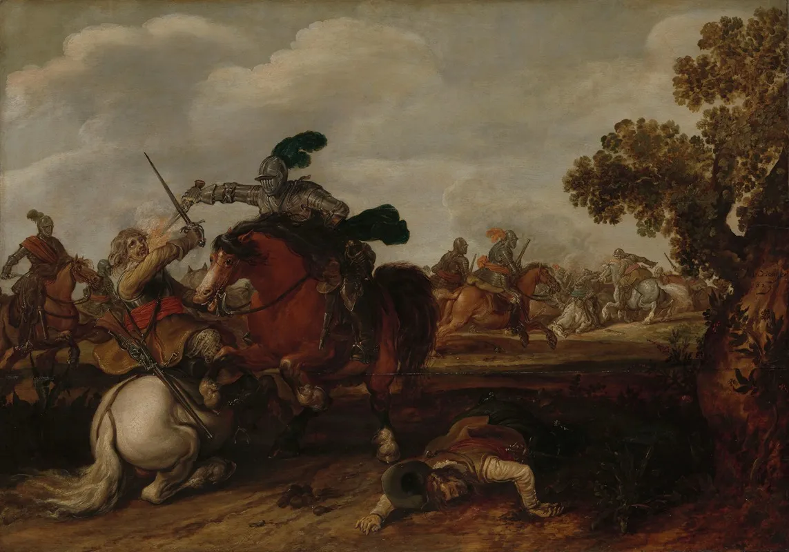 A Cavalry Charge 2 Wall Art by Jan Martszen de Jonge - High-Resolution Digital Print