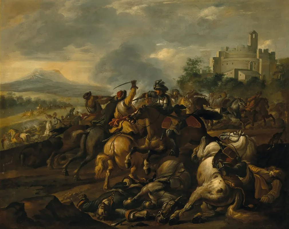 A Cavalry Skirmish 3 Wall Art by Gysbert Verhoek - High-Resolution Digital Print