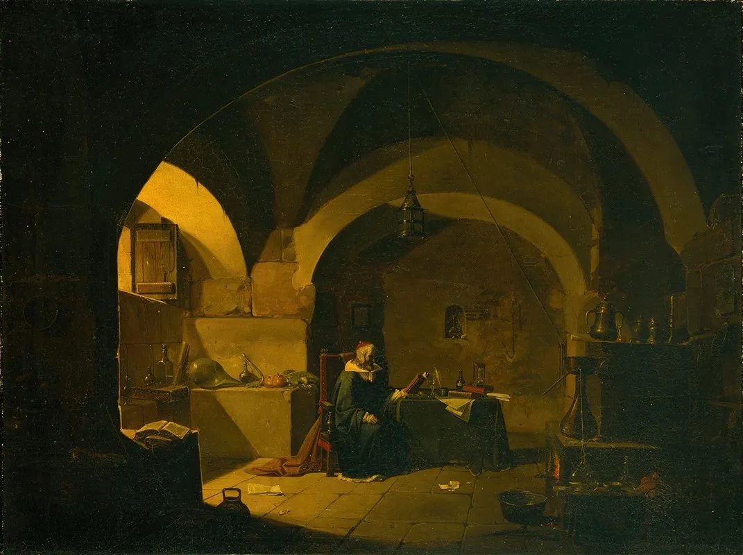 A Chemist In His Laboratory Wall Art by Vincenzo Giovannini - High-Resolution Digital Print