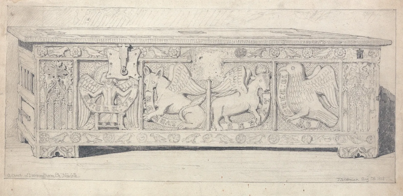 A Chest In Dersingham Church Norfolk Wall Art by John Sell Cotman - High-Resolution Digital Print