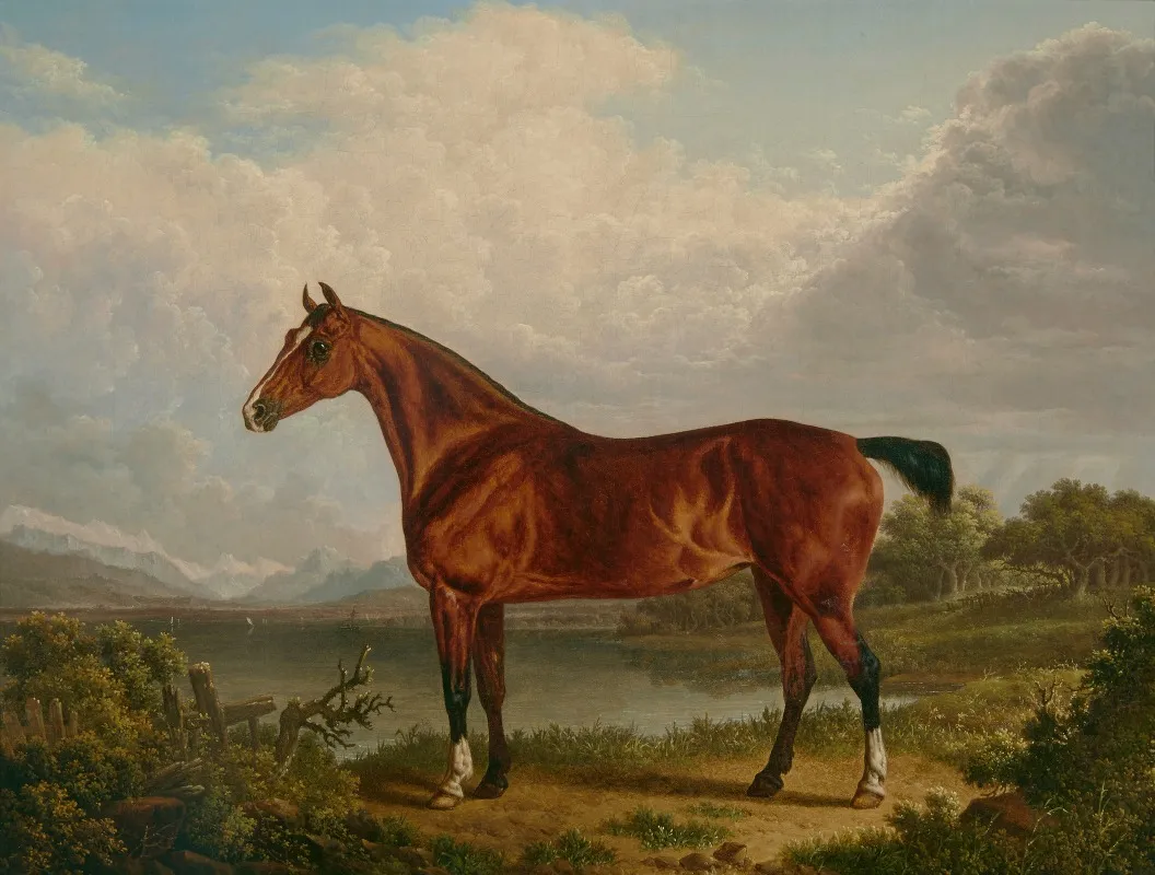 A Chestnut Hunter Belonging To Richard Tiltey Wall Art by Charles Towne - High-Resolution Digital Print