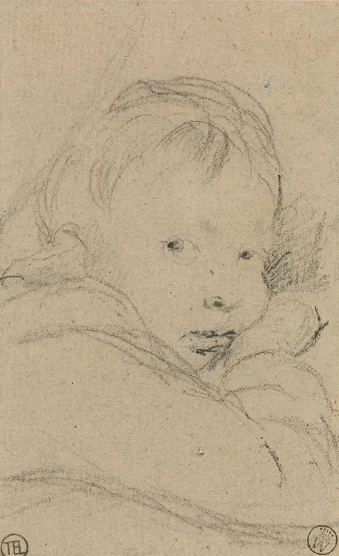 A Child Resting His Cheek On His Hand Head And Shoulders